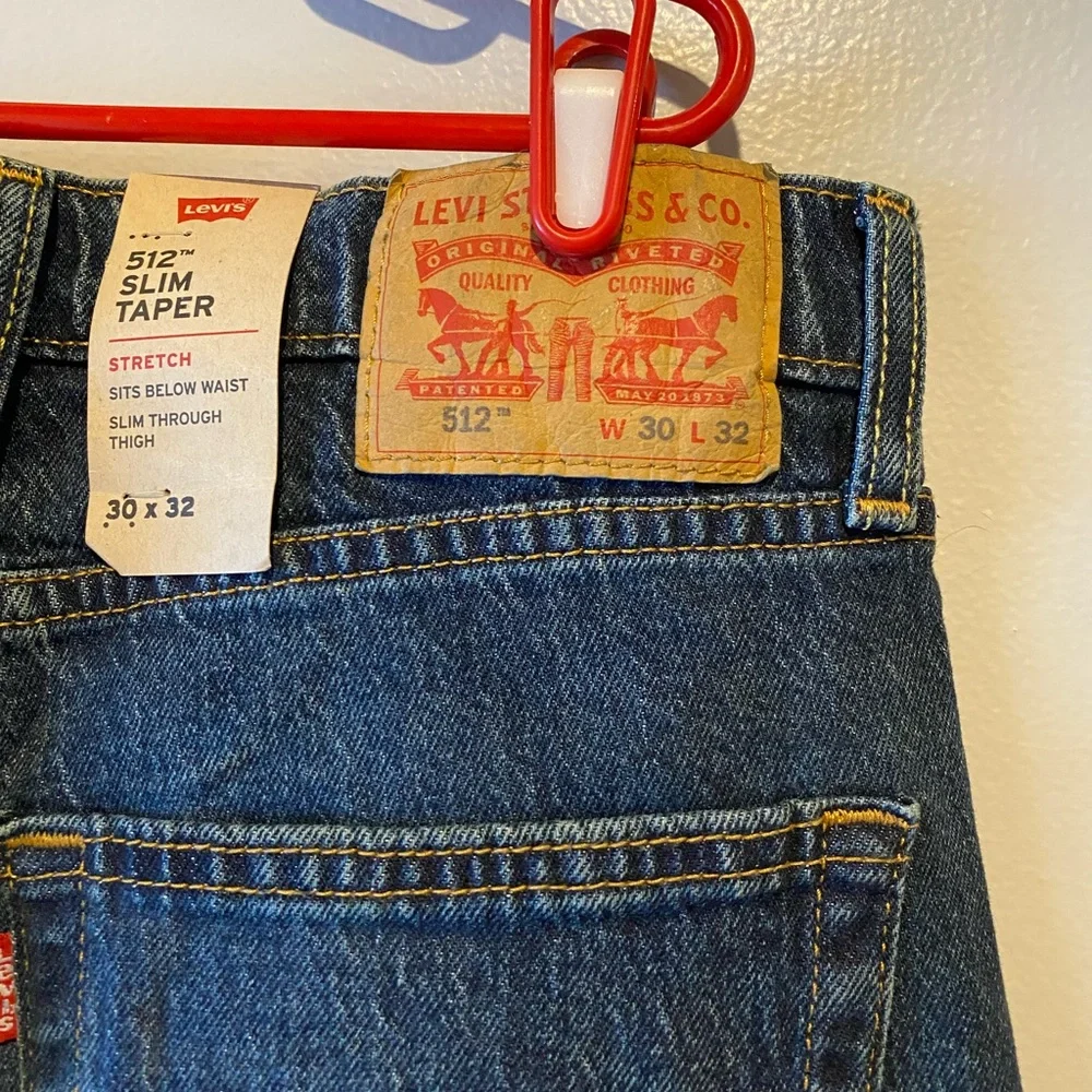 Levis 512 Jeans Mens 30x32 Blue Slim Fit Tapered Leg Denim Pants Stretch NWT - Picture 6 of 15